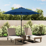 vidaXL Umbrelă de soare de exterior cu st&acirc;lp metalic, azur, 300 cm 47127