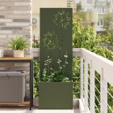 vidaXL Ghiveci de Grădină cu Panou Decorativ Olivengr&oslash;nn 50 x 140 cm