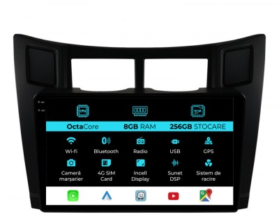 Navigatie Dedicata Toyota Yaris (2005-2011), 9Inch, 8Gb Ram, 256Gb Stocare, Carplay foto