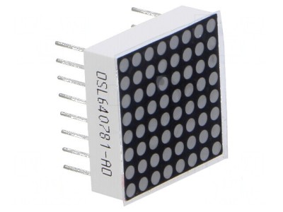 Afişaj LED matrice 8x8 portocalie 70mcd 20x20mm 2,1-2,5V foto