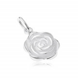 Pandantiv din argint 925, boboc de trandafir &icirc;nflorit