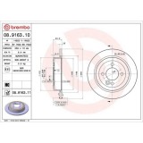 Set disc frana Mini Mini (R50 R53) 06.01-09.06, Mini (R56) 11.05-01.14, Mini Cabriolet (R52) 04.04-07.08, Spate, 259X10mm, plin, BREMBO