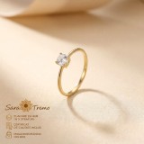 Inel Diamant Delicat , zirconia 4 mm, placat cu aur 14K