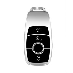 Husa de protectie premium pentru cheie auto Mercedes Benz, Elegance Luxury Cover Key, Silver, MyStyle&reg;