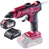 Raider RDP-SGLG20 + RDP-R20 - Pistol de lipit cu bagheta siliconica 11 mm 190 grade C + Set 1 acumulator si incarcator Li-Ion 20 V 4 Ah