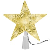 Cumpara ieftin Varf de Pom tip Stea Iluminata LED 20x17cm pentru Bradul de Craciun, Lumina Alb Cald, Ruhhy