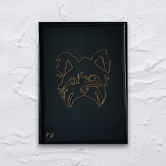Tablou catel Terrier, 18×24 cm