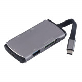 Cumpara ieftin Adaptor USB 3.0 C Type YC-207 USB-C, HDMI 4K, SD Card, MicroSD pentru MacBook Pro, Generic