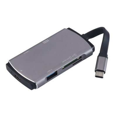 Adaptor USB 3.0 C Type YC-207 USB-C, HDMI 4K, SD Card, MicroSD pentru MacBook Pro foto