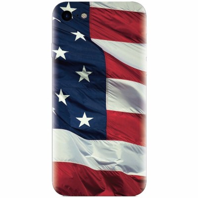 Husa silicon pentru Apple Iphone 7, American Flag Illustration foto