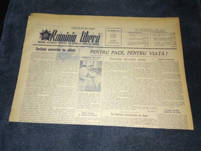 ZIARUL ROMANIA LIBERA 19 MARTIE 1955
