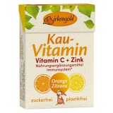 Guma de mestecat Birkengold cu Vitamina C si Zinc, 20 drajeuri, 28g, naturala, fara zahar, aroma portocala lamaie
