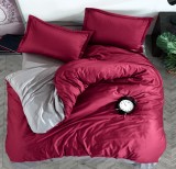Cumpara ieftin Lenjerie pat dublu,bumbac ranforce,4 piese,magenta gri PrestigeV1-A154, Clasy