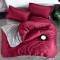 Lenjerie pat dublu,bumbac ranforce,4 piese,magenta gri PrestigeV1-A154