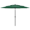 Umbrela de soare 3 niveluri, stalp de aluminiu, verde, 3 m GartenMobel Dekor, vidaXL