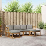 vidaXL Set de canapele de exterior 6 pcs Gri natural și deschis 3366764