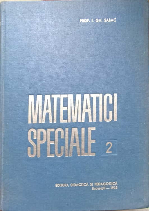 MATEMATICI SPECIALE VOL.2-I.GH. SABAC