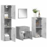 Gossi set mobilier de baie, 4 piese, gri beton, lemn compozit