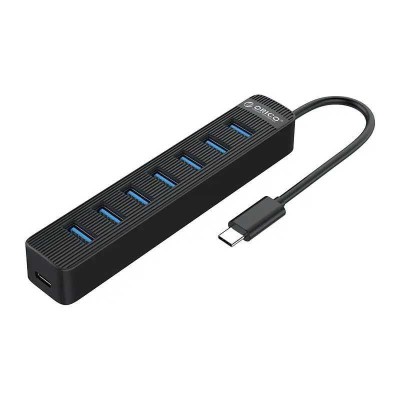 HUB USB Orico TWC3-7A-BK cu 7 port-uri USB3.0 negru 15cm foto