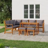 Set mobilier de gradina cu perne, 7 piese, lemn masiv de acacia GartenMobel Dekor, vidaXL