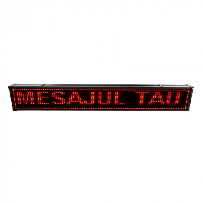 Reclama luminoasa de exterior, 100 x 40 cm, LED, text personalizat, Rosu