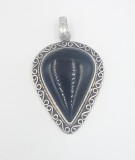 Superb pandantiv vintage manufacturat din argint si onix - art deco