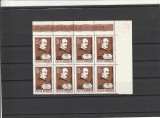 1965 LP 614 - 75 DE ANI MOARTEA LUI VASILE ALECSANDRI BLOC DE 8 TIMBRE MNH NESTAMPILATE