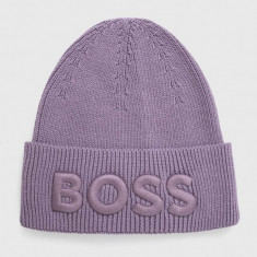 Boss Orange caciula din amestec de lana BOSS ORANGE culoarea violet, din tricot gros