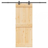 vidaXL Ușă glisantă cu set de feronerie 80x210 cm, lemn masiv de pin