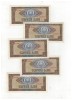 Lot 5 bancnote serii consecutive - 5 lei 1966