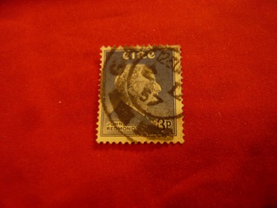 Timbru Irlanda 1957 - 100 Ani J.Ed.Redmond , 3pg stampilat foto