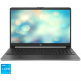 Laptop HP 15s-fq2024nq, 15.6&quot;, Full HD, Intel Core i3-1115G4, 8GB RAM, 256GB SSD, Intel UHD, No OS, Argintiu