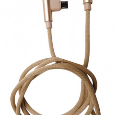 Cablu date/incarcare Golf Pudding GC-48M, unghi drept, USB la microUSB, 1 m, auriu