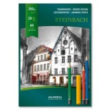 Bloc desen A4, 20 file - 250gsm, AURORA Steinbach - carton alb