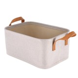 Coș Depozitare Rectangular Eva Poliester 34X23.5X15.5 Cm &ndash; Crem | Organizatoare Baie