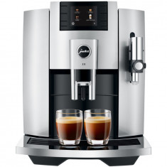 Espressor automat Jura E8 Professional Aroma Moonlight Silver, 1450W, 15 bar, 17 bauturi, sistem lapte, Negru/Argintiu