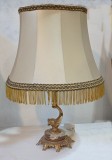 Veioza din bronz vintage cu picior in forma de pește