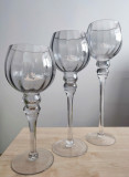 Set 3 suporturi pentru lumanari Luster, sticla, transparent, Excellent Houseware