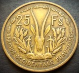 Cumpara ieftin Moneda exotica 25 FRANCI - AFRICA OCCIDENTALA, anul 1956 * cod 4312