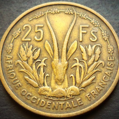 Moneda exotica 25 FRANCI - AFRICA OCCIDENTALA, anul 1956 * cod 4312