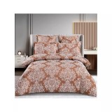 Lenjerie de Pat Finet Jacquard cu Elastic, pentru Pat Dublu, 6 Piese, Maro Deschis - SIPR-T3-10