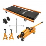 Set scule pentru atelier 7 piese targa, cric, capre sustinere si opritoare roti Hoteche