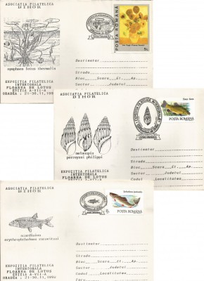 Rom&amp;acirc;nia, Exp. fil. int. &amp;quot;Floarea de lotus&amp;quot;, ed. a VII-a, plicuri, Oradea, 1992 foto