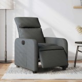 vidaXL Fotoliu rabatabil electric, gri &icirc;nchis, material textil