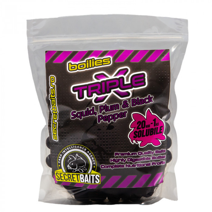 Secret Baits Soluble Triple X Boilies 20mm / 1kg