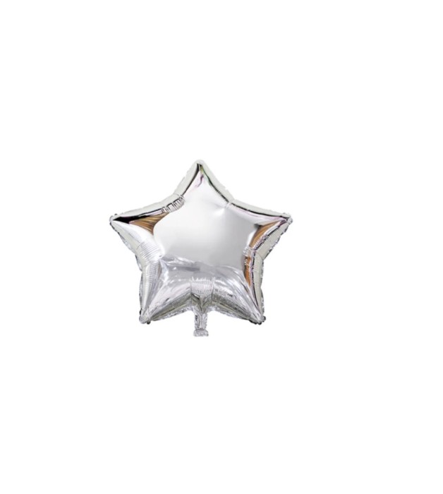 Balon din folie in forma de Stea, argintie, 45cm