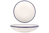 Rinart Farfurie ad&acirc;ncă - Blue Edge - Porţelan - 25 cm (1300cc) - set de 6