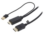 Cablu DisplayPort 1.2 la HDMI 1.4 2m Negru