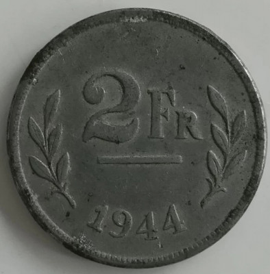 Moneda Belgia - 2 Francs 1944 foto