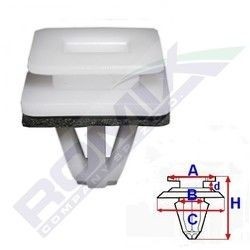 Clema, clips fixare Honda Civic Hatchback 3/5 usi 03, Civic Hatchback 05, Crv 04/06, Crv 09/12, Frv 09, Odyssey 08, Odyssey 10; ornamente exterioare